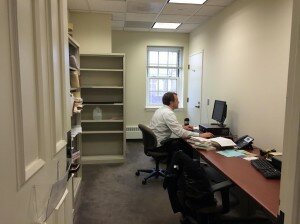 Nordquist shares a corner office with several other adjuncts. (Tom Kozlowski / Editor-in-Chief)
