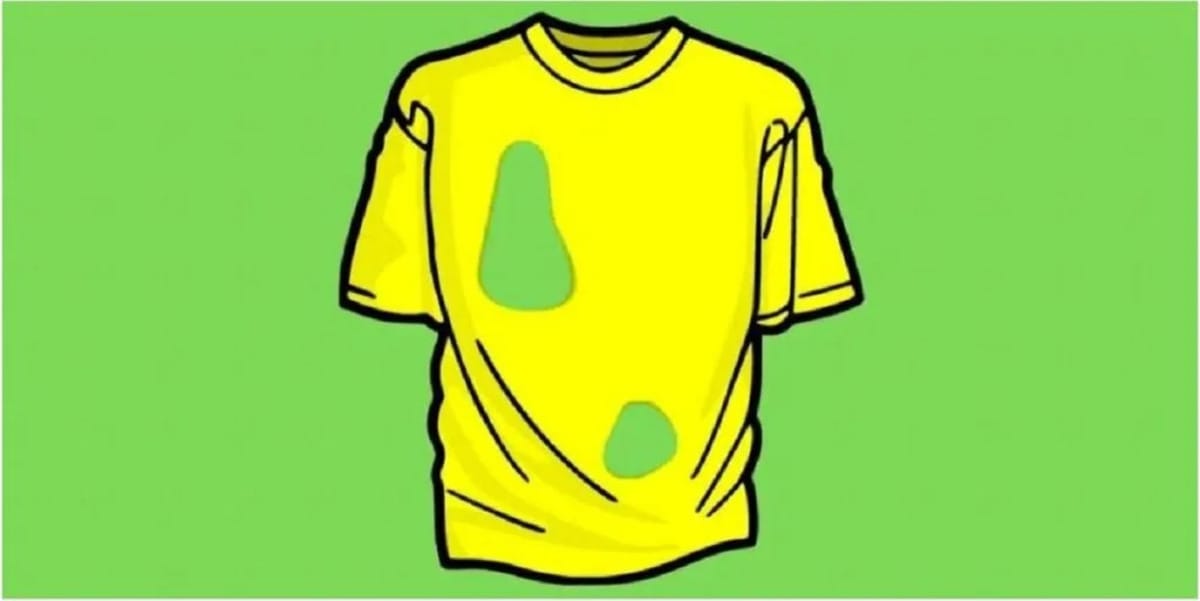 IQ test holes in T-shirt